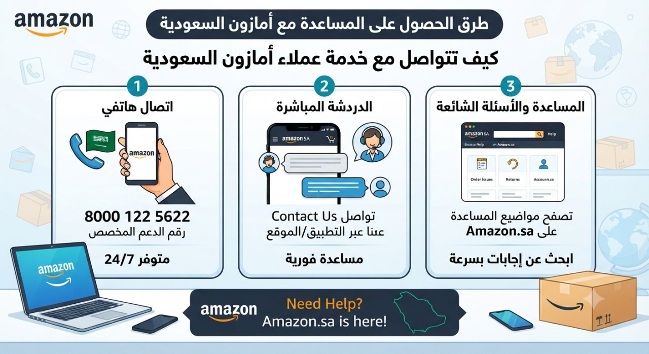كيف أتواصل مع خدمة عملاء امازون السعودية